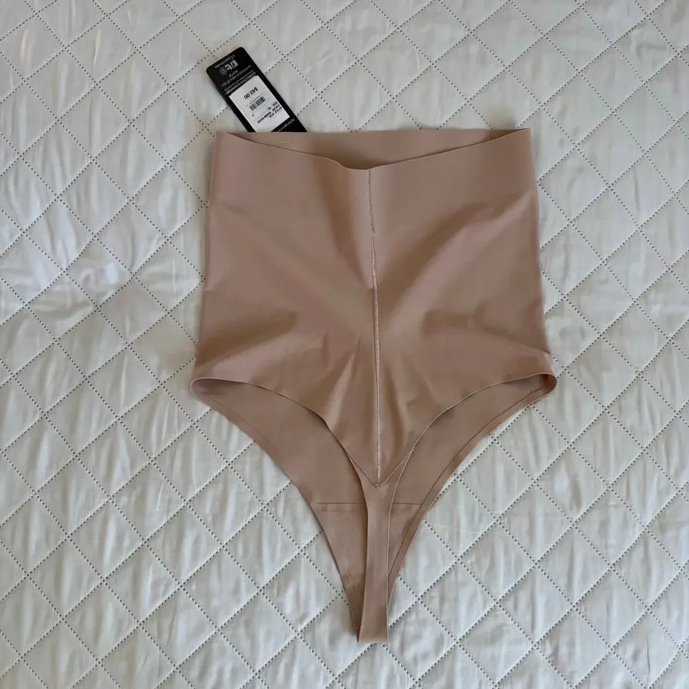 NWT TC Fine Intimates Extra Firm Control High Waist Thong Shapewear 2XL Beige